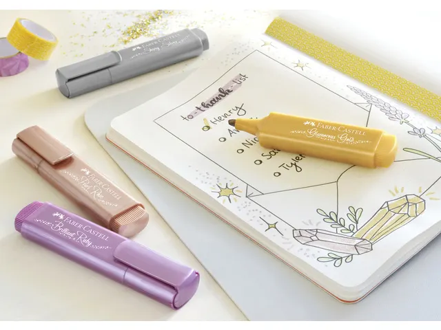 Markeerstift Faber-Castell metallic etui 4 delig
