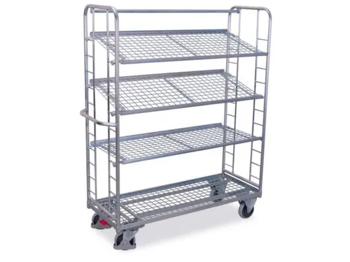 Bijzetwagen Verzinkt 250kg H 1811mm 1320x537mm 4 Etages Draadgaas