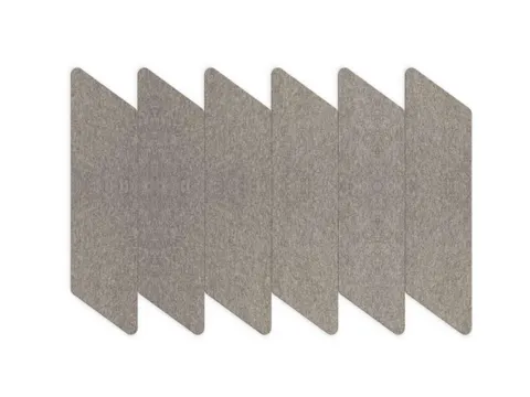 Akoestische PET-vilt parallellogram stroken donkergrijs 30x120cm 6 st