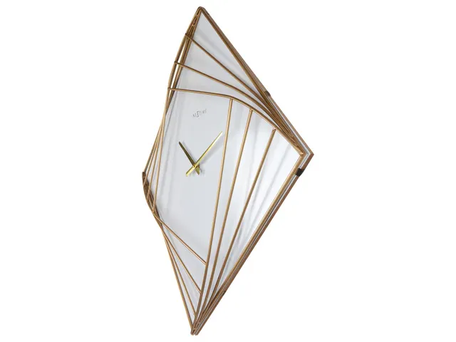Wandklok Nextime groot 85x85cm metaal goud/wit Turning Time