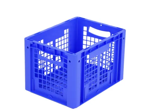 Euronorm Stapelkrat Pp 270x400x300mm Wand/bodem Open Blauw 26l