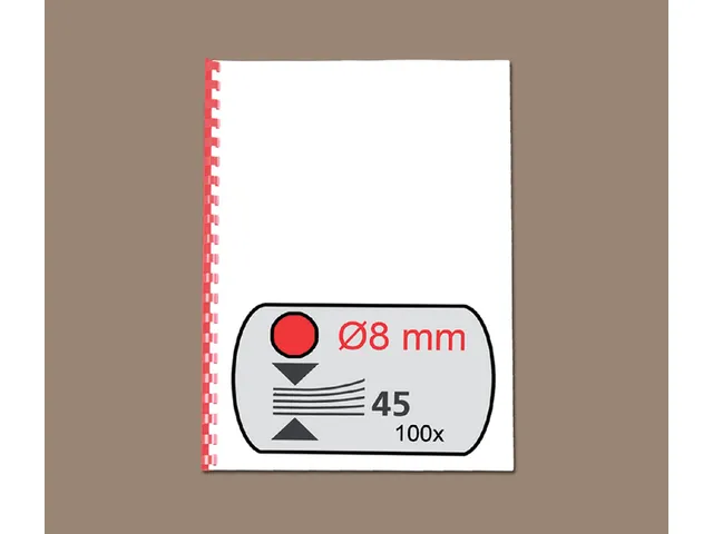 Bindrug GBC 8mm 21-rings A4 rood 100stuks