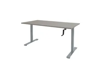 Slinger Bureau Zit-sta Aluminium Poot 160x80cm Blad Licht Grijs - 1