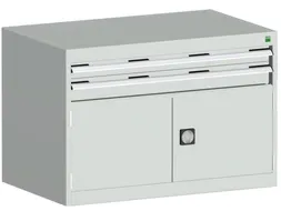 ladekast HxBxD 700x1050x650mm 2laden RAL7035 front RAL7035