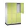 Dubbeldekse garderobekast,RAL 7035/RDS1108060,HxBxD 1950x1220x600mm
