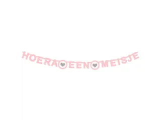 Letterslinger ''Hoera een meisje'' roze - 2