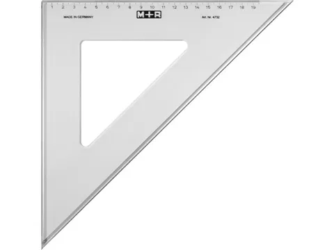 équerre Möbius & Ruppert 32cm 45gr plastique gris