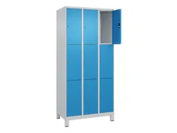 lockerkast,HxBxD 1950x900x500mm,3x3vakken,vak B 300mm,cil.-slot,voeten