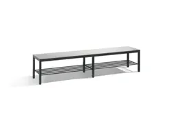 omkleedbank,HxLxD 438x2000x353mm,HPL zilvergrijs,frame staal RAL7021