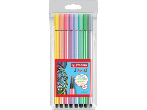 Fineliner STABILO point 88 pastel 0.4mm etui à 8 kleuren Assorti