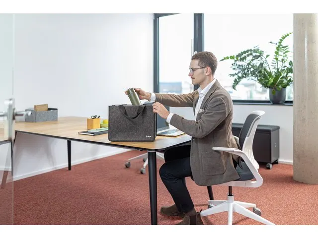 Bureau Tas Hybride werken Basic M donkergrijs 360x280x150mm