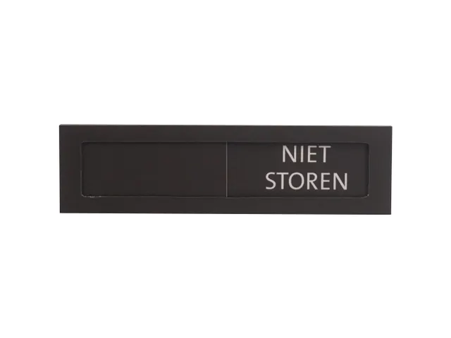 Premium Schuifbord Zwart Wit Niet Storen 150x40mm