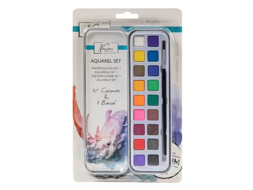 Aquarelverf Nassau Art blik à 18 napjes en penseel