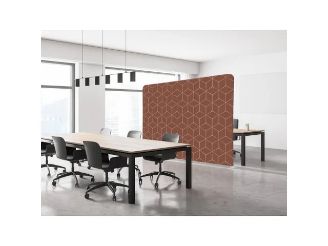 Scheidingswand Textiel 200x150cm Hexagon Roest Bruin
