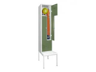 Z-garderobekast,HxBxD 2100x400x800mm,vak B 400mm,RAL7035,front RAL6011 - 2