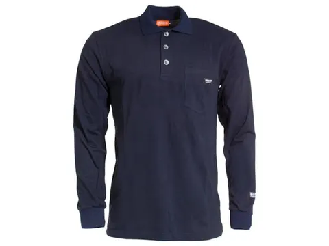 Poloshirt 5945 89 Marine Lange Mouwen Vlamvertragend Maat L