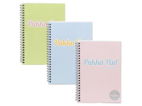 Carnet de notes à spirales Pukka Pad Pastel A5 ligné 3 pièces assor