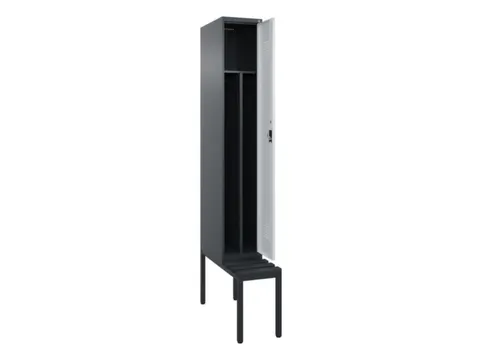 locker met bank,voor scheiding van kleding,HxBxD 2120x300x815mm,1vak
