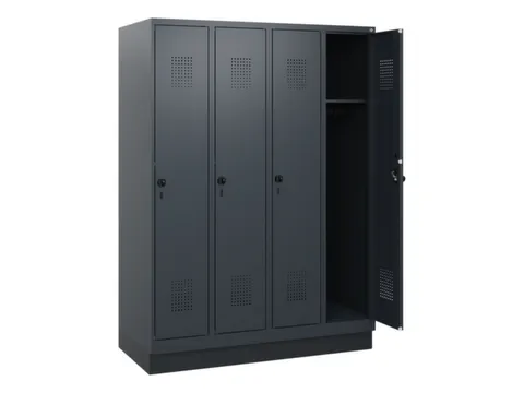 schoollocker,HxBxD 1630x1200x500mm,4vak,vak B 300mm,draaigrendel