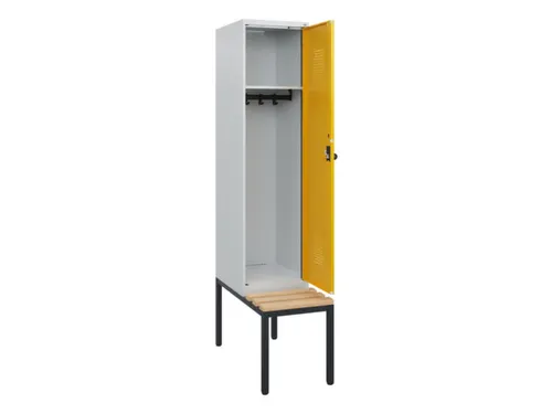 locker met bank,HxBxD 1950x400x815mm,1vak,vak B 400mm,draaigrendel