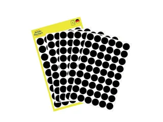 Etiket Avery Zweckform 3140 Rond Ø12mm Zwart 270 Stuks - 1