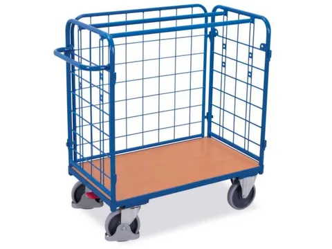 Etagewagen 500kg 1000x700mm H 1220 Mm 3 Wanden Draadgaas 1 Etage