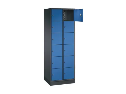 lockerkast,HxBxD 1950x620x500mm,2x6vakken,cil.-slot,sokkel