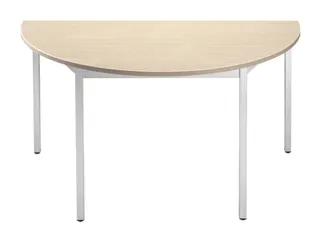 Tafel Halfrond 120x60 Cm Frame Aluminium Blad Esdoorn - 1