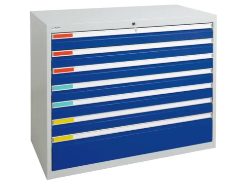 Ladekast 900x1000x500mm 7 Laden Romp Ral7035 Front Ral5010