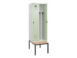 locker met bank,voor scheiding van kleding,HxBxD 2120x600x815mm,2vak