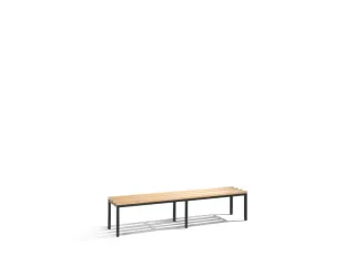 Omkleedbank L 1960Mm Houten Zitlatten Ral7021 - 1