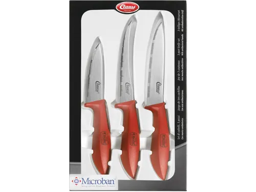 Clauss Keukenmessenset Rood Doos 3 Stuks