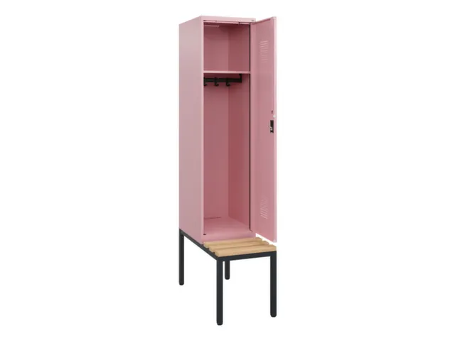 locker met bank,HxBxD 1950x400x815mm,1vak,vak B 400mm,cilinderslot