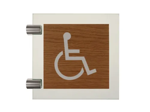 Premium Pictogram Glasslook Houtlook Mindervaliden 150x150mm