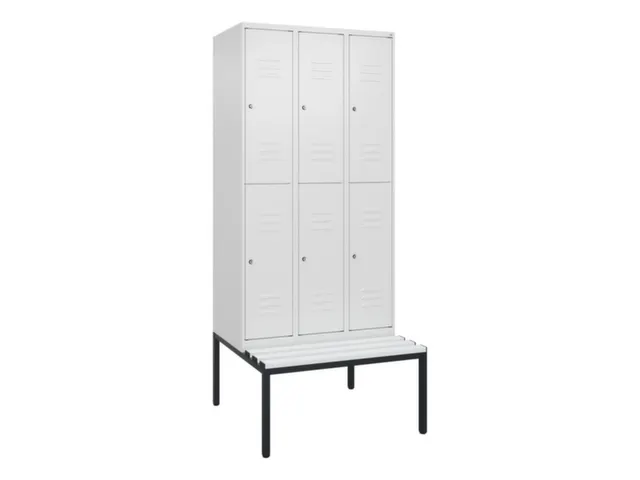 armoire vestiaire avec banc à deux niveaux HxlxP 2120x900x815mm