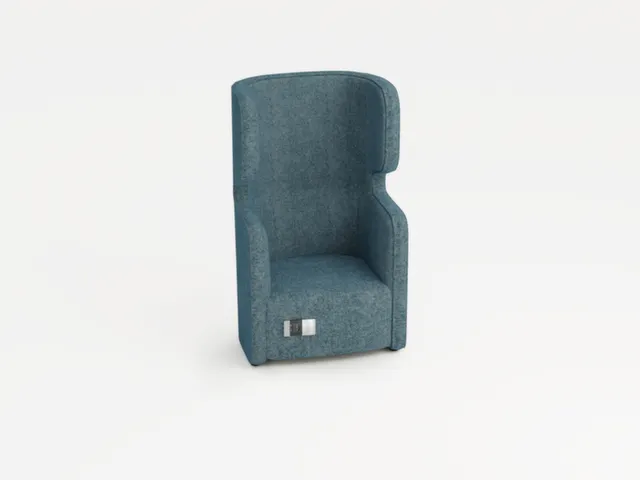 fauteuil,1 sièges,insonorisant,tissu bleu clair,HxlxP 1330x860x760mm