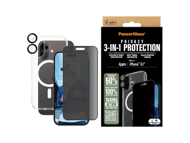 PanzerGlass 3-in-1 Privacy Protection Bundle iPhone 16, Apple, Appl