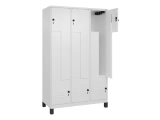 Z-garderobekast,HxBxD 1950x1200x500mm,vak B 200/400mm,draaigrendel - 2