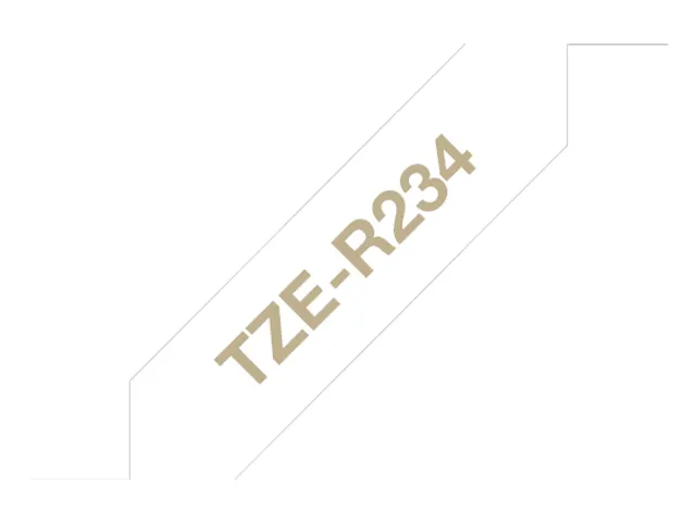 Brother TZe-R234 stoflint goud op wit - breedte 12 mm, Lengte 4 meter