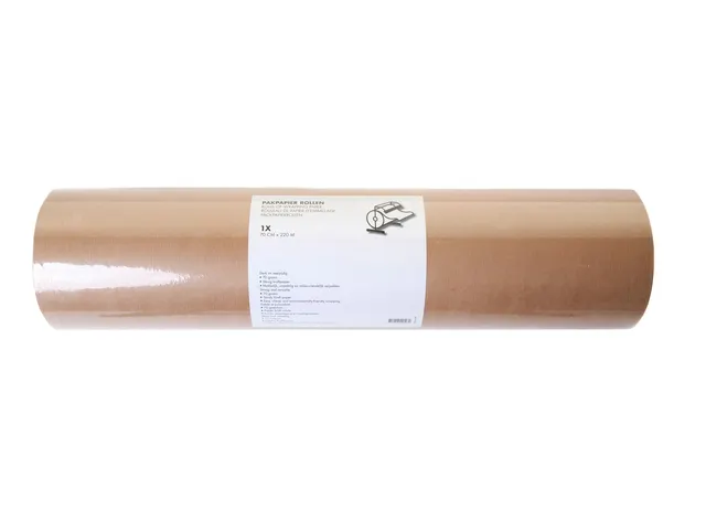 Inpakpapier Rol Budget 70gram 700mmx220mtr kraft bruin
