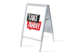 Stoepbord A1 complete set met print "Take Away" Wit