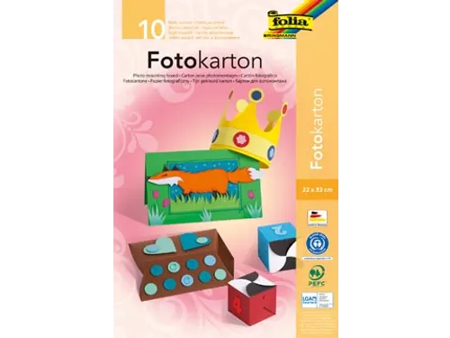 Folia fotokarton 22x33cm 300gr assorti kleuren