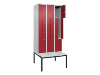 Z-garderobekast,HxBxD 2120x900x815mm,6vak,vak B 300mm,cil.-slot - 2