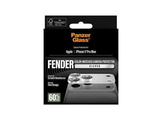 PanzerGlass Fender Camera Protector Silver iPhone 17 Pro Max, Apple