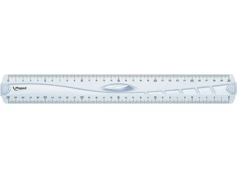 Décimètre Geometric triple décimètre 30cm Transparent