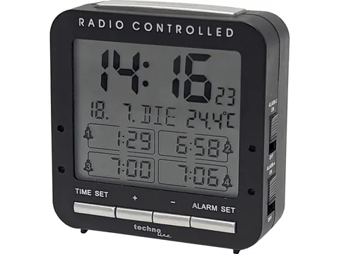 Wekker Technoline WT 245 80 x 80 x 30 mm zwart