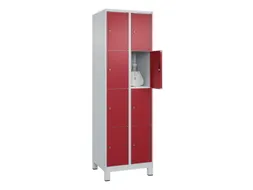 lockerkast,HxBxD 1950x600x500mm,2x4vakken,vak B 300mm,cil.-slot,voeten