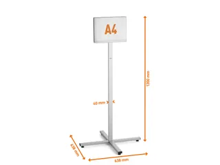 Vloerstandaard info stand outdoor A4 grijs - 11