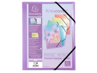 Elastomap Kreacover A4 3 Kleppen Assorti Pastel - 28