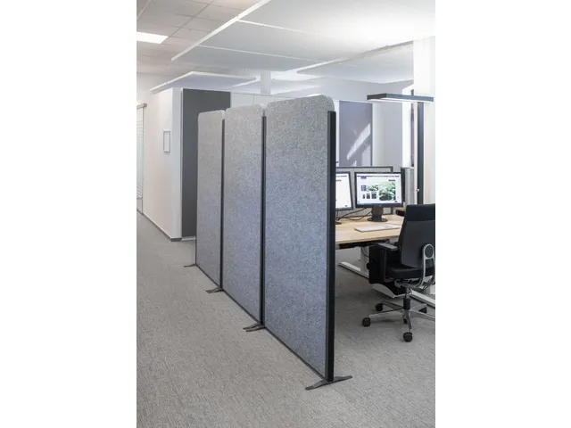 MAULcocoon scheidingswand akoestisch 100x180cm grijs Voet Zilver